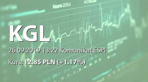 KGL S.A.: NWZ - podjęte uchwały: połączenie z Marcato sp. z o.o., C.E.P. Polska sp. z o.o. i Moulds sp. z o.o. (2019-09-26)