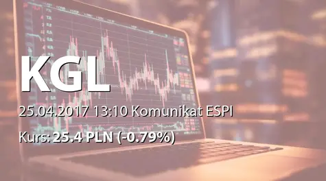 KGL S.A.: Szacunkowe skonsolidowane przychody za I kwartał 2017 (2017-04-25)