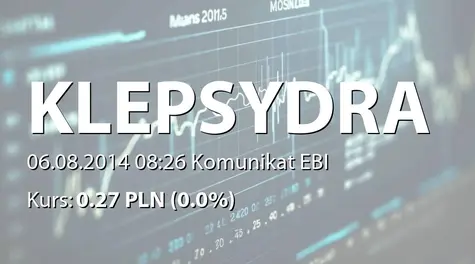 GRUPA KLEPSYDRA S.A.: Rejestracja podwyższenia kapitału i zmian statutu w KRS (2014-08-06)