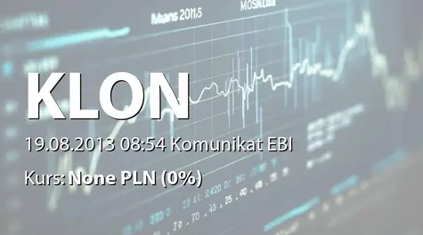 Klon S.A.: Umowa z autoryzowanym doradcą - INVESTcon GROUP SA (2013-08-19)