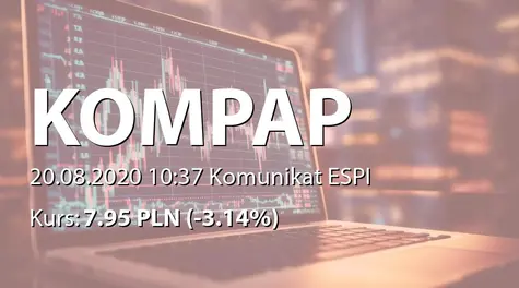 Przedsiębiorstwo Produkcyjno Handlowe KOMPAP S.A.: Spłata kredytu i zawarcie umowy pożyczki (2020-08-20)