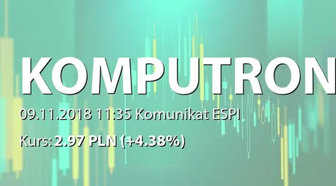 Komputronik S.A.: Aktualizacja informacji o współpracy z mBankiem (2018-11-09)