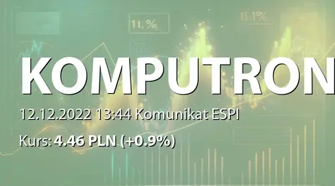 Komputronik S.A.: Aktualizacja stanu postępowania restrukturyzacyjnego (2022-12-12)