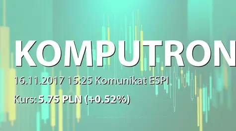 Komputronik S.A.: Aneksy do umów faktoringowych z Bankiem Millennium SA (2017-11-16)