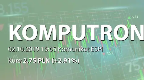 Komputronik S.A.: Aneksy do umów z Bankiem Millennium SA (2019-10-02)