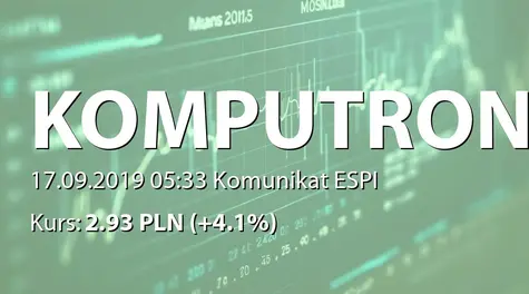 Komputronik S.A.: Decyzja akcjonariusza ws. sposobu głosowania podczas obrad ZWZ (2019-09-17)