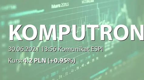 Komputronik S.A.: Decyzja w sprawie określenia wysokości podatku dochodowego za rok podatkowy kończący się 31 marca 2016 roku (2021-06-30)