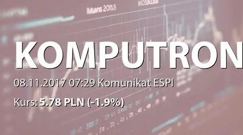 Komputronik S.A.: Kompleksowa ugoda z Clean & Carbon Energy SA (2017-11-08)