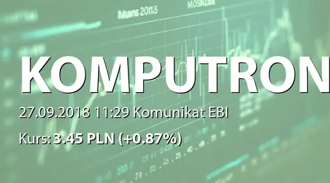 Komputronik S.A.: Raport dotyczący zakresu stosowania Dobrych Praktyk (2018-09-27)