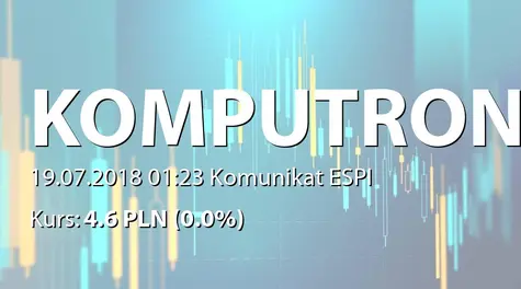 Komputronik S.A.: Uzupełnienie raportu ESPI 16/2018 (2018-07-19)