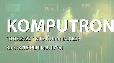 Komputronik S.A.: Zawarcie porozumienia restrukturyzacyjnego z mBankiem SA (2022-03-10)