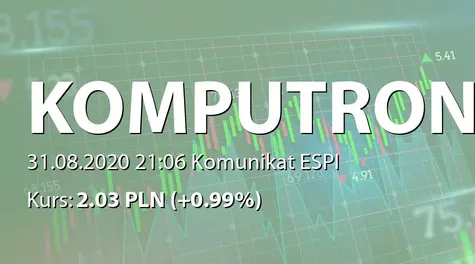 Komputronik S.A.: Złożenie planów restrukturyzacyjnych (2020-08-31)