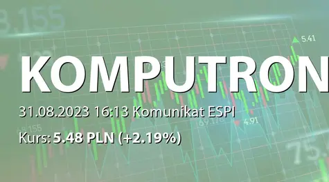 Komputronik S.A.: ZWZ (11:00) - projekty uchwał: podział zysku za rok 2022, zmiany w RN, zmiany w statucie (2023-08-31)