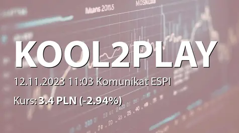 Kool2Play S.A.: Niedojście do skutku emisji akcji serii I (2023-11-12)