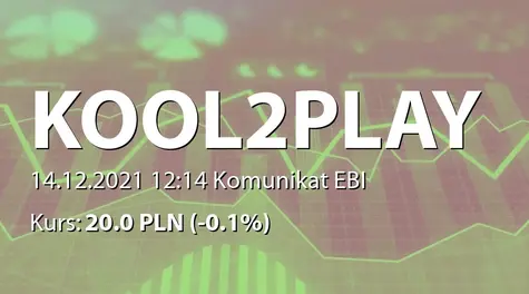 Kool2Play S.A.: Objęcie akcji serii E - uzupełnienie (2021-12-14)