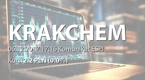 Krakchemia S.A.: Korekta raportu ESPI 50/2017 (2017-12-06)