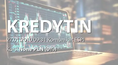 Kredyt Inkaso S.A.: Pozwy złożone drogą elektroniczną do e-sądu  (2010-01-27)