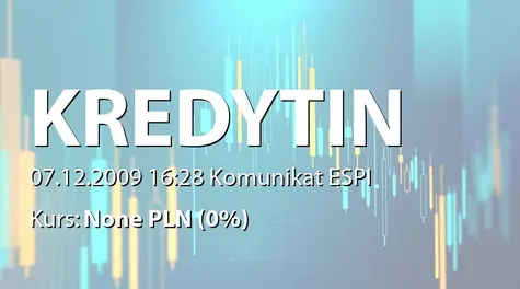 Kredyt Inkaso S.A.: Przychody z działalności operacyjnej za listopad 2009 r. (2009-12-07)