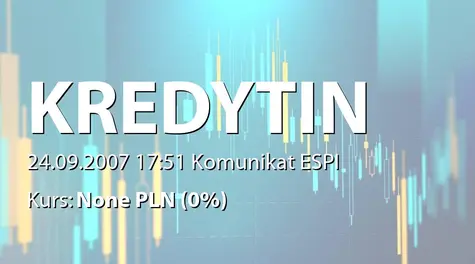 Kredyt Inkaso S.A.: Umowa zakupu wierzytelności od PTK Centertel sp. z o.o. - 46,05 mln zł (2007-09-24)