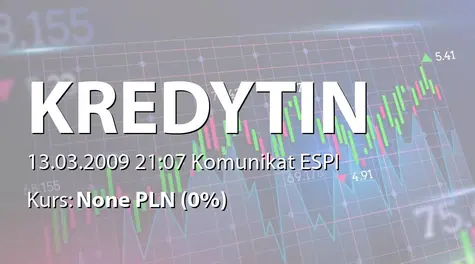 Kredyt Inkaso S.A.: Zakup pakietów wierzytelności od PTK Centertel sp. z o.o. - 26,36 mln zł (2009-03-13)