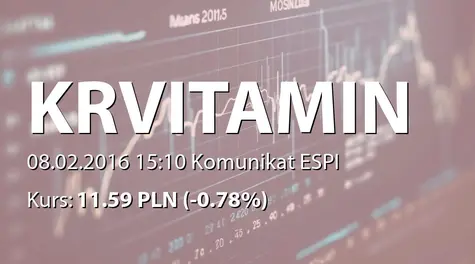 Krynica Vitamin S.A.: Korekta raportu EBI 4/2016 (2016-02-08)