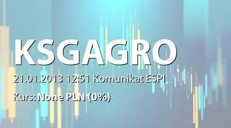 KSG Agro S.A.: Dates for filing periodical reports in 2013 (2013-01-21)