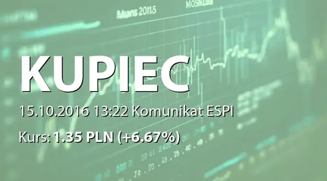 Kupiec S.A.: Umowa nabycia nieruchomości - 5,3 mln PLN (2016-10-15)