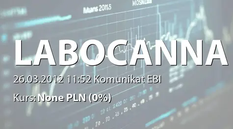 Labocanna S.A.: Umowy akcjonariuszy o ograniczeniu zbywalności akcji (2012-03-26)