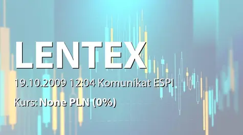 Lentex S.A.: Przychody ze sprzedaży za wrzesień 2009 r. (2009-10-19)