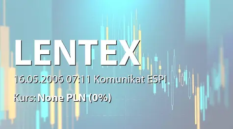 Lentex S.A.: Sprawozdanie z działalności za 2005 r. - uzupełnienie (2006-05-16)