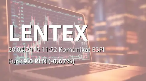 Lentex S.A.: Wypłata dywidendy przez spółkę zależną Gamrat  (2015-04-20)
