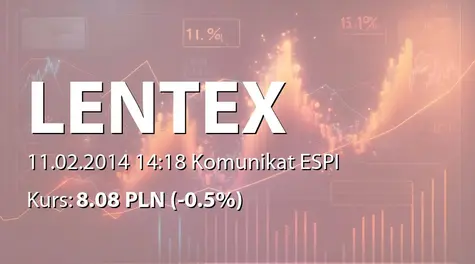 Lentex S.A.: WZA - podjęte uchwały: zmiany Statutu, umorzenie akcji własnych, obniżenie kapitału (2014-02-11)