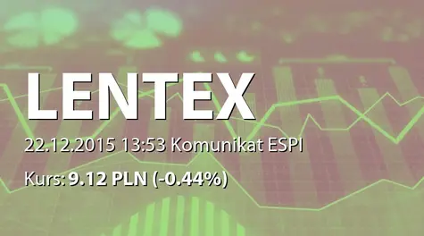 Lentex S.A.: Zakup akcji przez fundusze zarządzane przez Aviva Investors Poland TFI SA (2015-12-22)