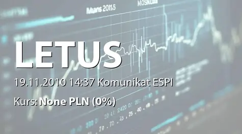 Letus Capital S.A.: Akcje w posiadaniu KDG Invest Ltd. (2010-11-19)