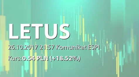 Letus Capital S.A.: Korekta raportu ESPI 21/2017 (2017-10-26)