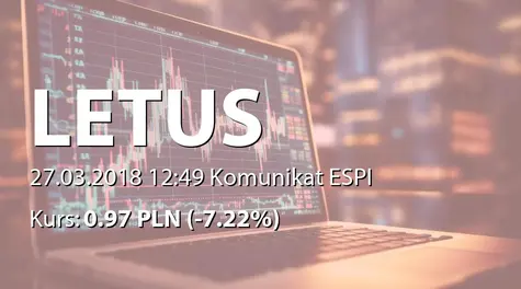 Letus Capital S.A.: Korekta raportu ESPI 5/2018 (2018-03-27)