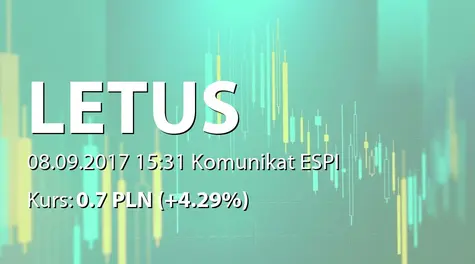 Letus Capital S.A.: NWZ - lista akcjonariuszy (2017-09-08)