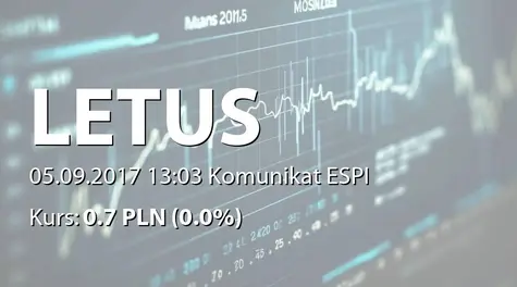 Letus Capital S.A.: Porozumienie ws. zakupu udziałów PU-H Nafta-Trans sp. z o.o. (2017-09-05)