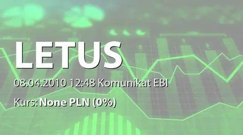 Letus Capital S.A.: Rejestracja przekształcenia sp. portfelowej Telemedycyna Polska w sp. akcyjną (2010-04-08)