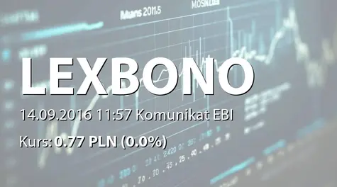 LexBono S.A.: Podsumowanie subskrypcji obligacji serii B  (2016-09-14)