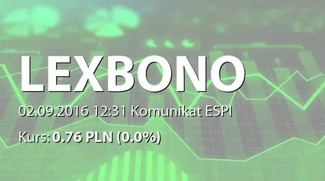 LexBono S.A.: Wypłata dywidendy - 0,09 PLN (2016-09-02)