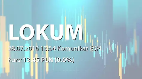 Lokum Deweloper S.A.: Nabycie prawa własności pozostałych nieruchomości gruntowych położonych w Krakowie  (2016-07-28)