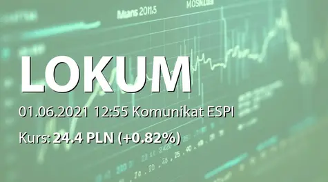 Lokum Deweloper S.A.: Rekomendacja Zarządu ws. wypłaty dywidendy - 0,50 PLN (2021-06-01)