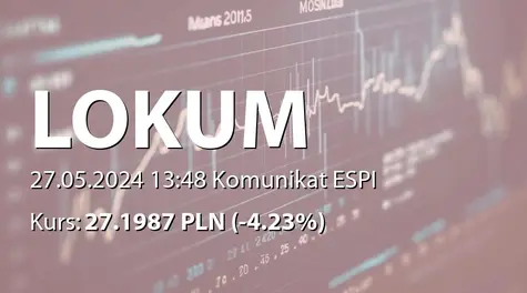 Lokum Deweloper S.A.: ZWZ (12:00) - projekty uchwał: wypłata dywidendy - 2,40 PLN (2024-05-27)