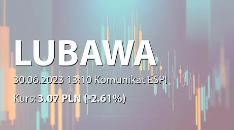 Lubawa S.A.: Wybór oferty Spółki w postępowaniu na dostawę namiotów NS/97 (2023-06-30)