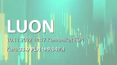 LuON S.A.: Zwiększenie zamówienia od klienta z Niemiec (2022-11-10)