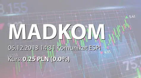 Madkom S.A.: Sprzedaż akcji przez Madkom sp. z o.o. (2013-12-06)