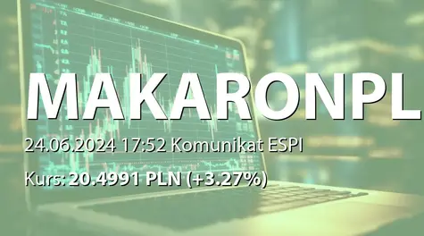 Makarony Polskie S.A.: ZWZ - podjęte uchwały: wypłata dywidendy - 0,75 PLN, upoważnienie do nabycia akcji własnych (2024-06-24)