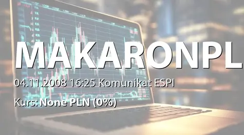 Makarony Polskie S.A.: Umowa dostawy z Polskie Młyny SA (2008-11-04)