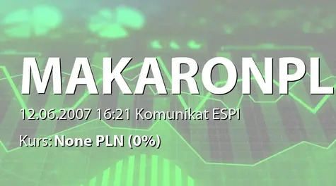 Makarony Polskie S.A.: Wybór animatora - PKO BP SA Dom Maklerski PKO BP (2007-06-12)